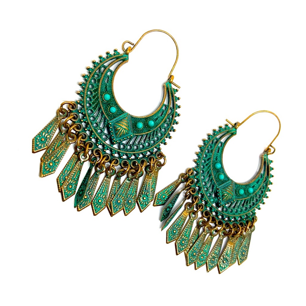 Vintage Ethnic Handcraft Tibet Hoop Statement